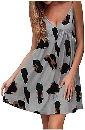 Prekomjerna Moda ženska ljetna haljina s Leopardovim printom s V izrezom bez rukava