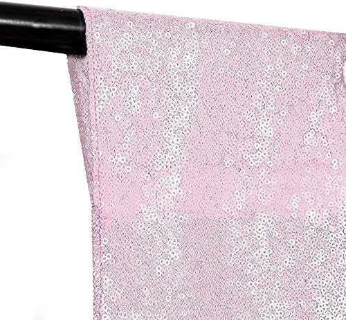WISPET pink sequin Backdrop zavjese 2 ploče 2ftx8ft Glitter draperije svjetlucave Pink Photo Backdrop Party