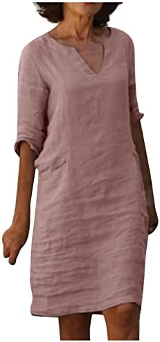 NOKMOPO ženske ležerne haljine plus veličina, žensko ljeto retro tiskara s kratkim rukavom kratkim rukavima