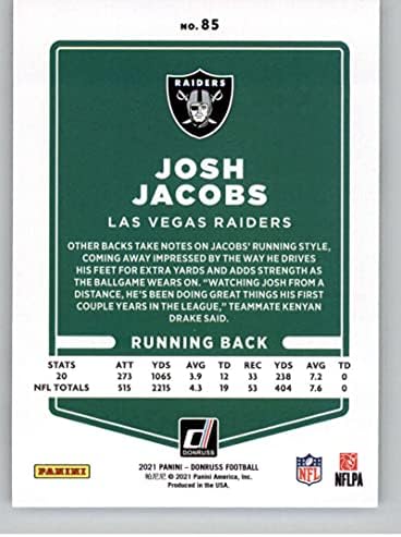 2021 Donruss # 85 Josh Jacobs Las Vegas Raiders NFL Fudbalska karta NM-MT