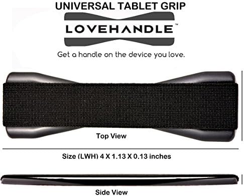 Lovehandle tablet / XL Grip za većinu tableta i velikih pametnih telefona, crne i mauve ruže elastične kaiševe