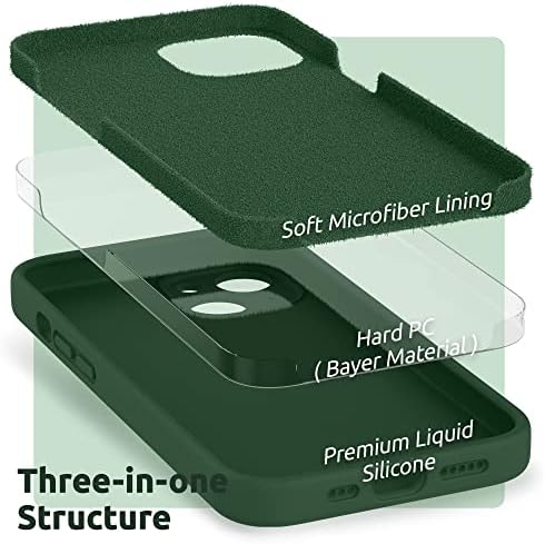 SURPHY Clover zelena silikonska futrola + 3 Paket zaštitnik ekrana za iPhone 13 6.1 inch