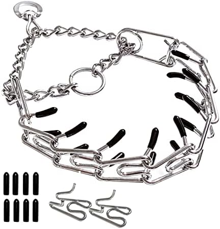 Ogrlica za pse, ovratnik za pse s gumenim kapicama i 2 dodatne veze Podesive veze od nehrđajućeg čelika