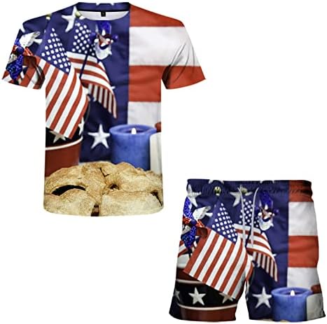 Dnevni dnevni lista Douhen Men Day Dan Ljetni kolačići Američka 3D set zastava Ležerni muške nezavisnosti tiskanje Muška odijela i