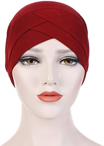 Škatni turbanski muslimanski šal za žene Čvrsti kape ruffle wrap bejzbol kape za bejzbol kapu za novorođenčad sportove
