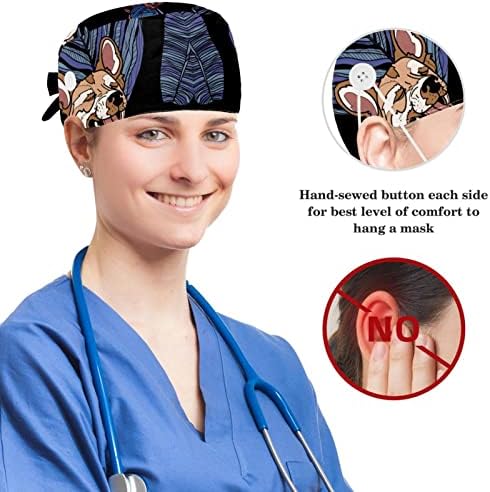 Žene i muške hirurške kape sa lukom kose Scrunchy Bull terijer pas hodajući crtani radni šešir Jedna veličina
