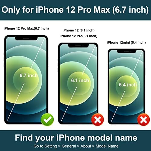 Folosu kompatibilan sa iPhone 12 Pro Max case Wallet sa držačem kartice, 360°rotacija Držač prstena za prst nosač zaštitni RFID Blokiranje PU kožna dvostruka dugmad Flip Shockproof Cover 6.7 Inch Black