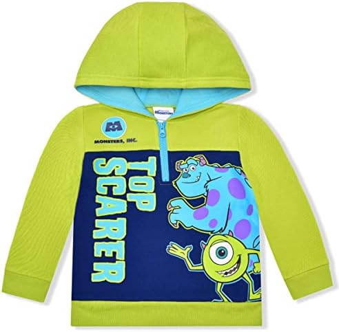 Disney Monsters Inc Boys Sully i Mike Wazowski Pola Zip Up Pulover Hoodie za mališane, mala djeca i velika