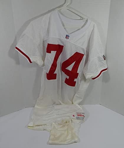 1995 San Francisco 49ers Steve Wallace 74 Igra Izdana bijeli dres 52 DP32937 - Neincign NFL igra rabljeni