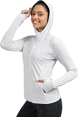 Heathyoga SPF Shirts za žene Dugi rukav zaštita od sunca Zip up Hoodie UPF50+ Sun Shirt planinarenje Shirt