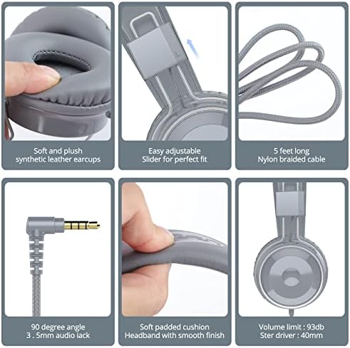 Baseman ožičene slušalice sa mikrofonom - sklopive žičane slušalice na uho za laptop računar tablet za mobilne