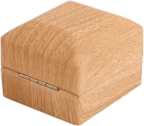 Mini veličina imitacija drvena zrna sa LED nakit poklon kutijom - lako se uklapa u džep ili torbu - sivo-smeđe