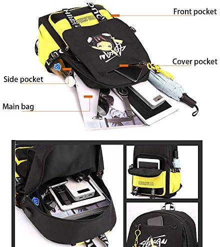 Cusalboy Modni ruksak za obradu računala Omladinski školski ruksak sa USB priključkom, putnički poslovni ruksak crtani blistavi uzorak