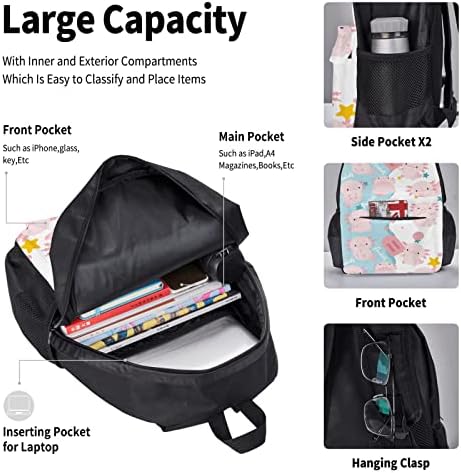 Axolotl ruksaci uzorak za teen dječake Djevojke lagane knjige za knjige Postavite dnevnu tipku s torbom za ručak i olovkom