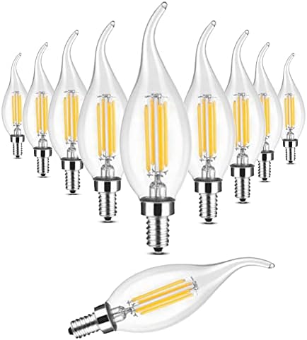 Luiyoos LED sijalica za sveće, 4W E12 Retro lampa za sveće sa povlačenjem repa ekvivalentna 40W Led staklenoj