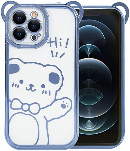 Uioeua Kompatibilan je sa iPhoneom 13 pro max medvjeđeg medvjeđa za žene, slatka sjajna prozirna mekana