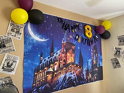 GYA 7x5ft Magic Castle Backdrop-Čarobnjak škola noćno nebo mjesec fotografija pozadina Halloween dekoracija
