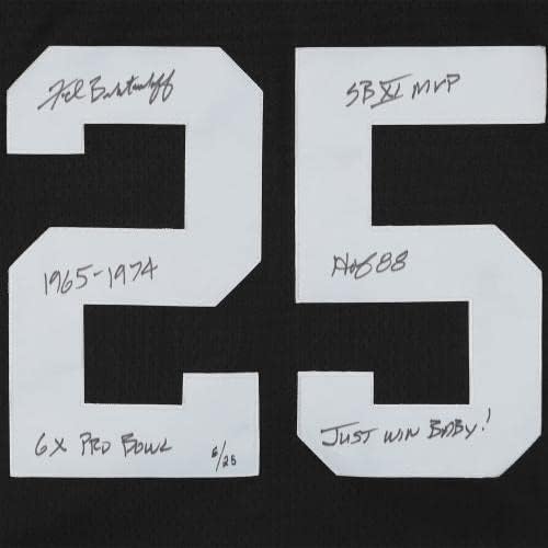 Uokvirena Fred Biletnikoff Oakland Raiders Autographing Black Mitchell & Ness Replica dres sa višestrukim