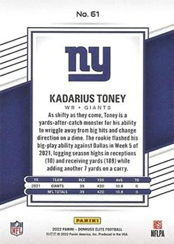 2022 Donruss Elite 61 Kadarius Toney Ny Giants Fudbal NFL