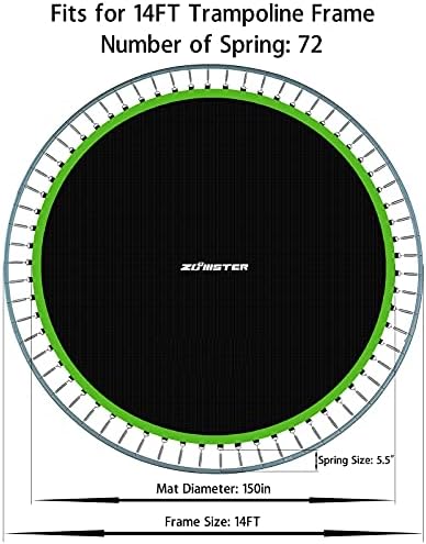 Zoomster zamjena Jumping Mat, uklapa 14 ft okrugli trampolin okvir sa 72 V-kuke, korišćenje 5.5 opruge 150