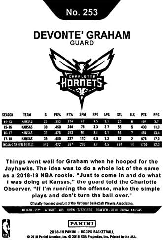 2018-19 NBA HOOPS košarka 253 Devonte 'Graham Charlotte Hornets RC Rookie Card iz Panini