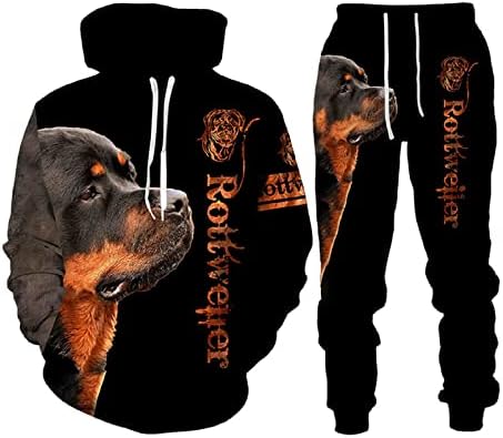 Rottweiler Dog 3D tiskani hoodie odijelo muške ležerne swishirts tweatpants set trenerka