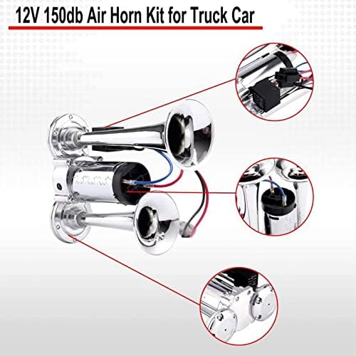 12V 150dB zračni rogovi Loka Airhorn Kit za kamione Car Horns Glasni kamion Horn Air Horn sa kompresorom