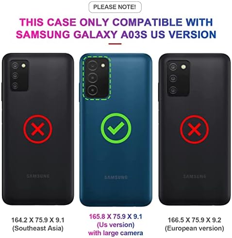 Leyi Samsung A03S futrola sa samsung telefonom sa poklopcem klizača + [2 paketa] Zaštitnik zaslona od kaljenog