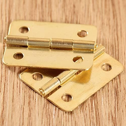 MFCHY 4pcs Iron-ladice nakit Kutija za nakit Namještaj Wine Wooden Case Hinges 24 * 18 mm Mini Gold Dekorativne