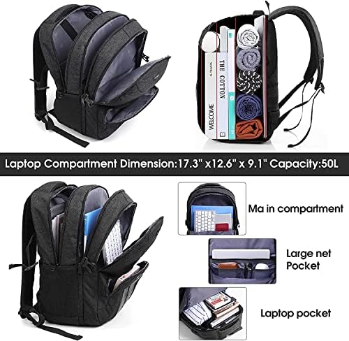 RJEU ruksak za Laptop za muškarce, školski ruksak sa USB priključkom za punjenje, modni koledž Školska torba