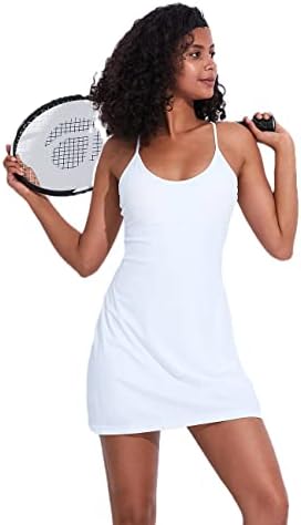 Ženska teniska haljina s ugrađenim grudnjacima i šorc, vježba bez rukava trenira golf atletska haljina s