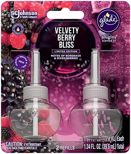 Glade PlugIns puni osvježivač zraka, mirisna i esencijalna ulja za dom i kupatilo, Velvety Berry Bliss,