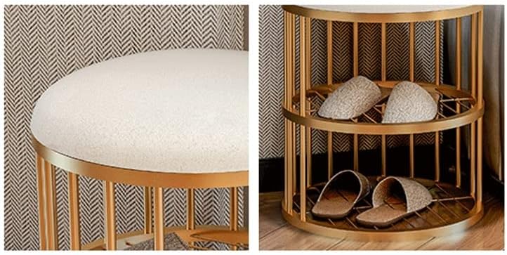 YGQZM Light luksuzne promjene cipele stolica za stolice na kauč okruglica okrugla stolica s metalnim stalak