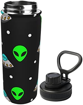 Vodena boca Alien-NLO-Green 18 oz Nehrđajući čelik Vakuum izolirana šipka sa propusnim izljevom