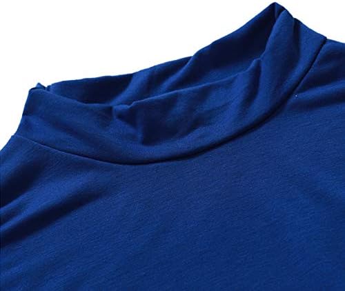 Wocachi 2023 nove muške majice s dugim rukavima tanki osnovni tee mock izrez pune boje Turtleneck casual