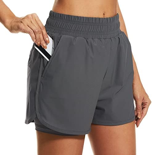 HodoSports Wone 2 u 1 Atletski kratke hlače sa džepovima sa patentnim zatvaračem Brze suhi trener sportskih