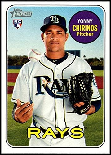 2018 TOPPS Heritage High broja Baseball 670 Yonny Chirinos RC Rookie Tampa Bay Rays Službena MLB kartica
