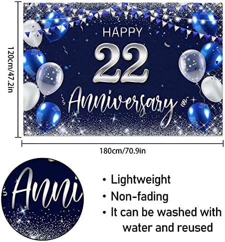 Sretna 23. godišnjica pozadina Banner dekor mornarsko plavo-Srebrna Glitter Sretna 23 godine godišnjica