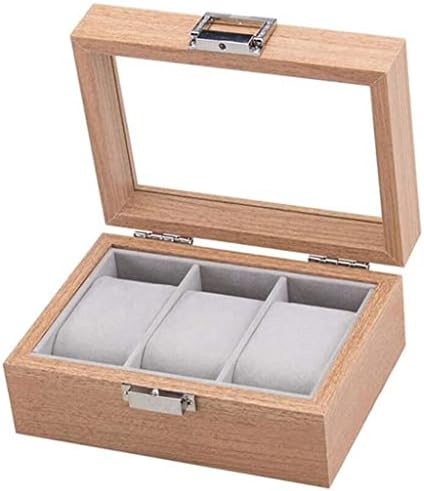 ZSEDP 3 Slot Drvena kutija za prikaz satova i zaključana kutija za odlaganje za muškarce i žene
