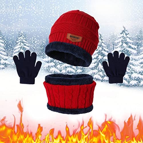 Podebljajte bebi tople rukavice šešir dječaci zimske djevojke i šal pletena kapa trodijelni šeširi otporni