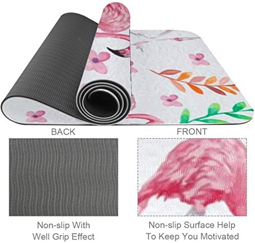 Siebzeh Flamingo Flower Premium Thick Yoga Mat Eco Friendly Rubber Health & amp; fitnes non Slip Mat za