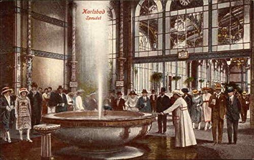 Karlsbad Sprudel Carlsbad Bubble, u engleskom Karlovy Vary, Čehoslovačka Originalna antička razglednica