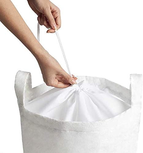 Ambesonne apstraktna torba za pranje veša, monohromatski stil mreže inspirisan izgledom geometrijskih romba poput pruga, korpa za korpe sa ručkama zatvaranje Vezica za pranje veša, 13 x 19, ugalj siva bijela