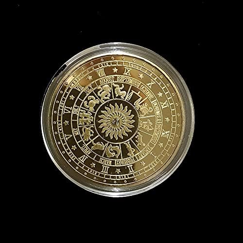 Metalni komemorativni novčić Twelky Constellation Srecky Gold Memorial Coin Boial Coin Memorial