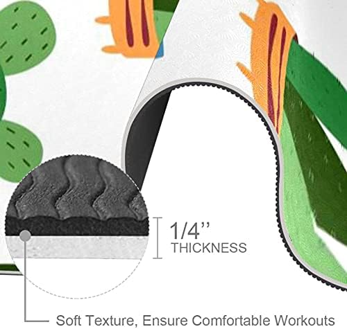 Debela neklizajuća Vježba & amp; fitnes 1/4 prostirka za jogu sa otiskom uzorka Kaktusa za Yoga Pilates