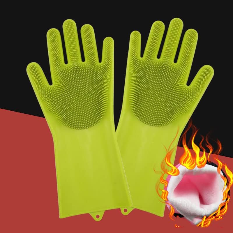 Visoke temperature plus baršunaste silikonske rukavice za pranje posuđa artefakt za čišćenje kuhinje multifunkcionalne