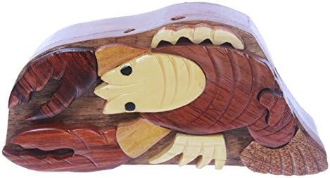Ručno izrađeni drveni oblik jastoga Tajni nakit puzzle kutija -lobster