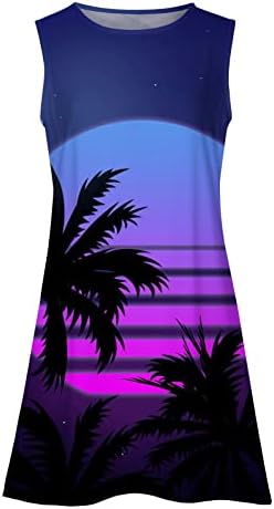Ljetne haljine za žene Casual T Shirt Dress Floral Flowy Plisirana plaža Sundress loose Swing Tank Party