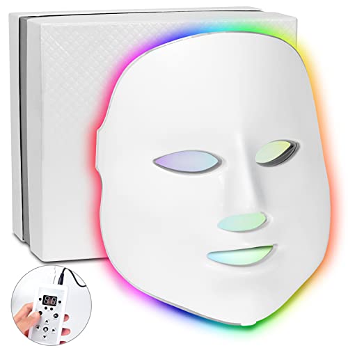 Spardar Led maska za lice svetlosna terapija, 7 LED svetlosna terapija maska za negu kože lica za terapiju