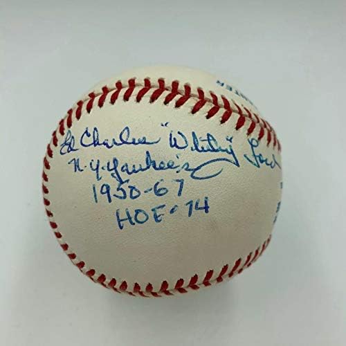 Ed Charles Whitey Ford Potpuno ime Potpisano je teško upisano bejzbol PSA DNK COA - autogramirani bejzbol